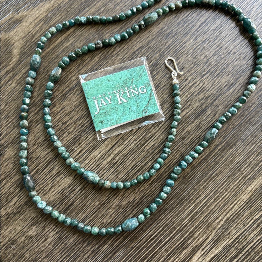 Jay King DTR Mine Finds Moss Agate 35" Necklace 925 Sterling